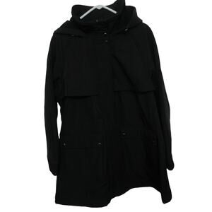 Nine West Women's Black Hooded Coat With Snap & Zip Closures Size 1X New w/Tag